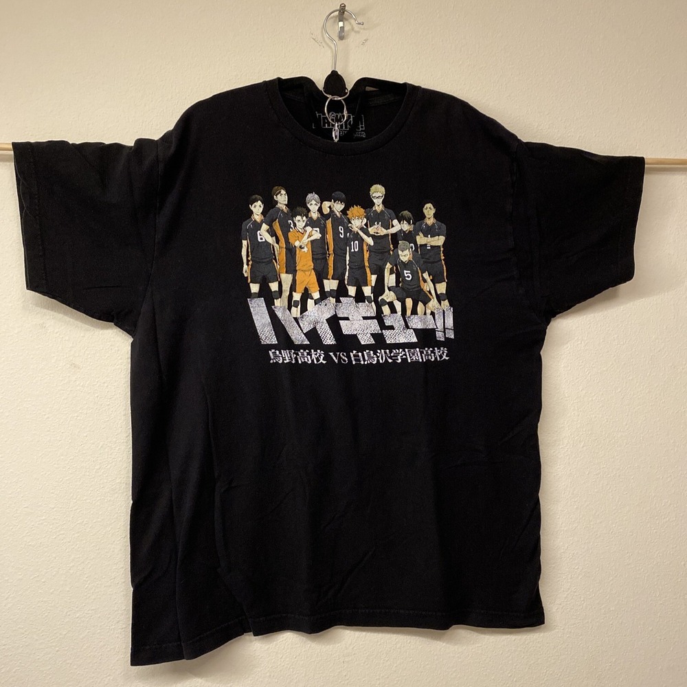 Haikyu!! Men's T Shirt Size XL Anime Manga Graphic Black 3rd Season Crew PreOwne